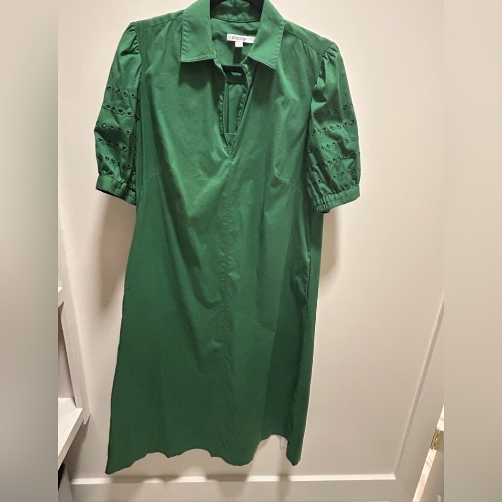 Chico's Cotton Green Dress